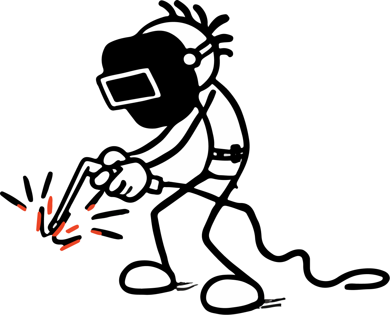  Image of a welder (cartoon) welding the heading A tool so simple